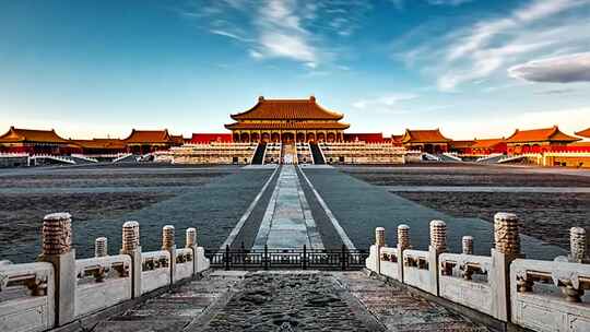 北京故宫紫禁城古建筑全景延时