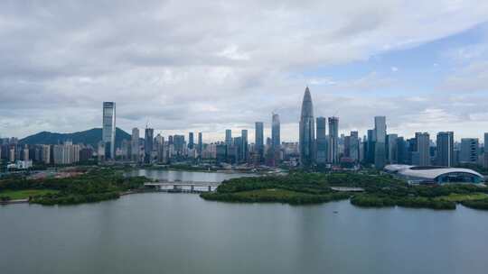 深圳南山后海总部基地下雨前延时航拍