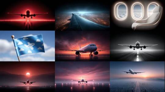 飞机起降日出日落云海穿梭(前149S快速预览)