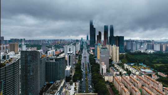 南宁东盟商务区雨后延时