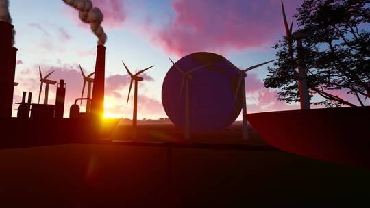 4k 碳中和新能源发电环保素材