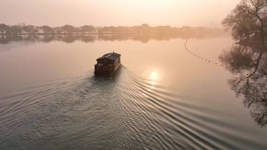20 杭州 风景 航拍 西湖 小船视频素材模板下载
