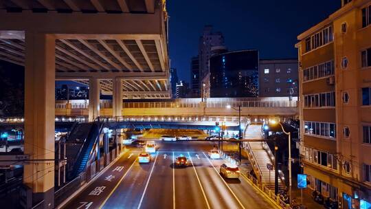 延安西路高架夜景延时