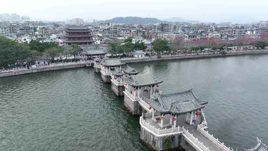 中国广东省潮州市广济桥视频素材模板下载