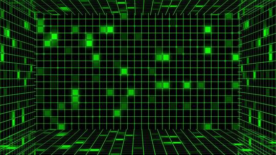 三维绿色空间互联网科技背景AE模板