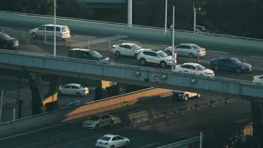 武汉城市立交桥道路车辆行驶4K