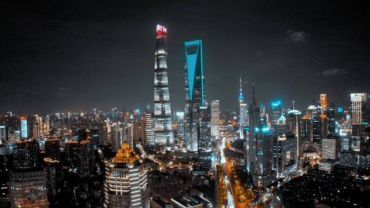 上海三件套夜景航拍