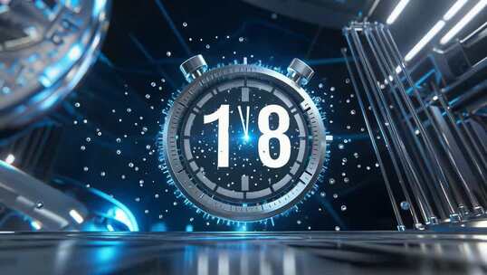 科技风倒计时数字18场景