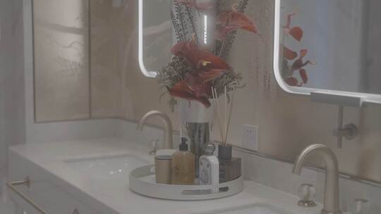 现代精致卫浴间洗漱台空间设计展示