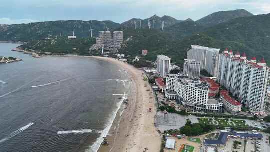 广东汕头南澳岛青澳湾大海海洋海岛沙滩航拍