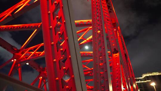 外白渡桥夜景视频素材模板下载
