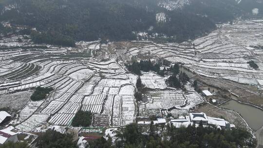 航拍冬天雪景