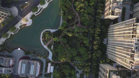 上海黄浦区人民广场新天地全景4K航拍视频素材模板下载