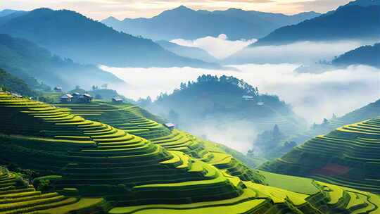 乡村振兴科技智慧农业农村丰收节农田梯田