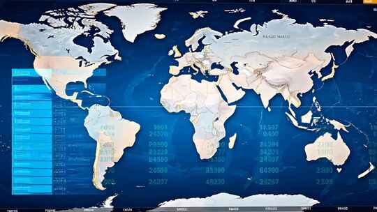 世界地图数据展示画面
