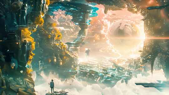 未来超现实科幻时空场景 神秘宇宙外星探索