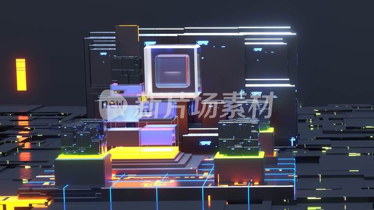 未来科技方块动画