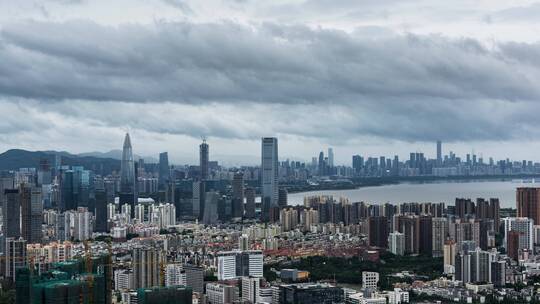 深圳南山CBD高楼群风云变换视频素材模板下载