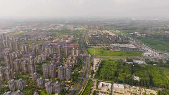 航拍北京通州城市风景