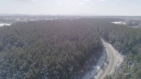 唯美航拍冬季长白山雪景原始森林二道白河