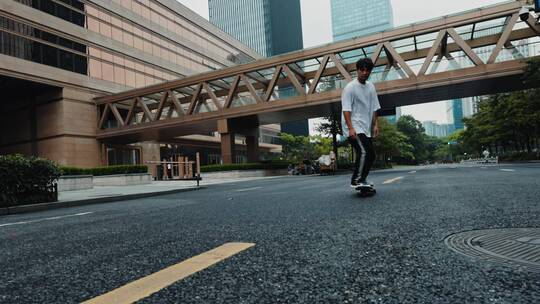 杭州板仔街头滑板视频素材模板下载