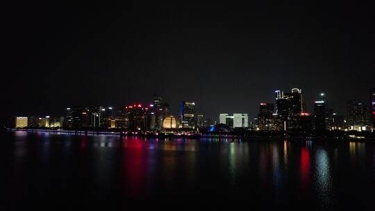 杭州钱江新城城市阳台夜景