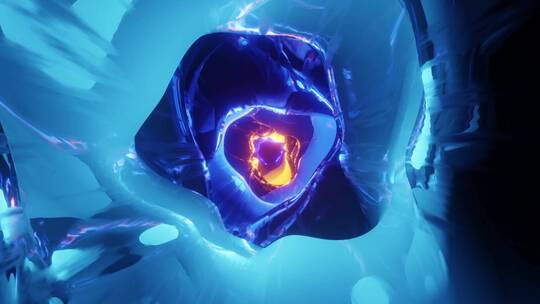 科幻冰川隧道3d素材视频素材模板下载