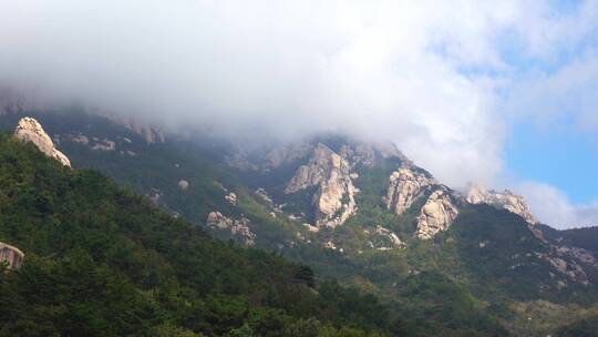 航拍青岛崂山巨峰自然风光