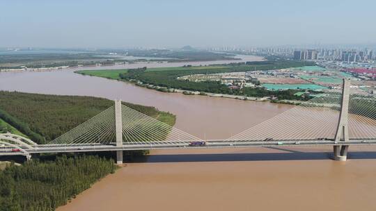 4K航拍济南黄河大桥视频素材模板下载