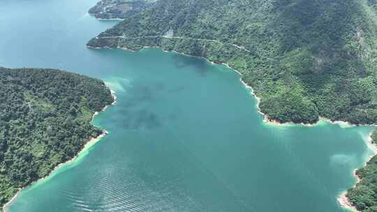 湖南郴州东江湖航拍 青山绿水春天风景