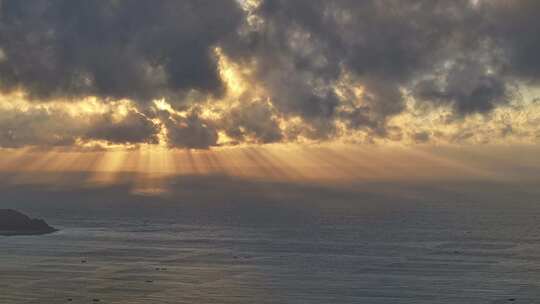 平潭海岛清晨日出航拍视频素材模板下载