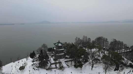 武汉东湖风景区行吟阁航拍