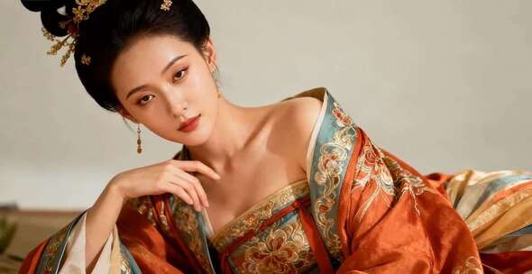 古装女子汉服造型特写