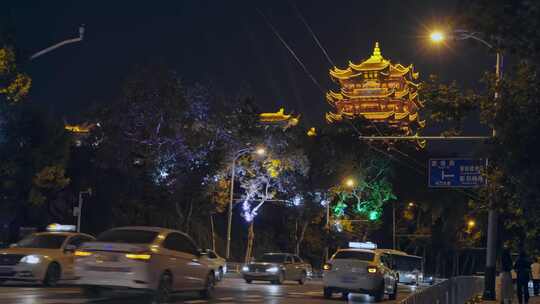 【正版素材】武汉黄鹤楼夜景