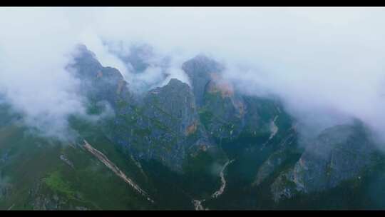 山川云雾 高山 森林植被