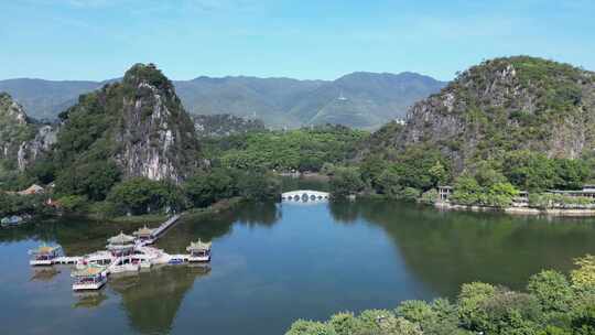 航拍广东肇庆七星岩景区