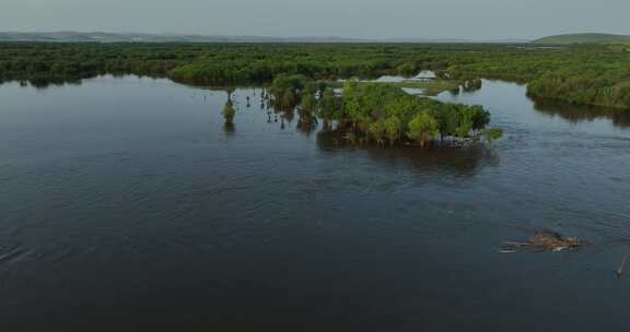 额尔古纳湿地航拍原素材