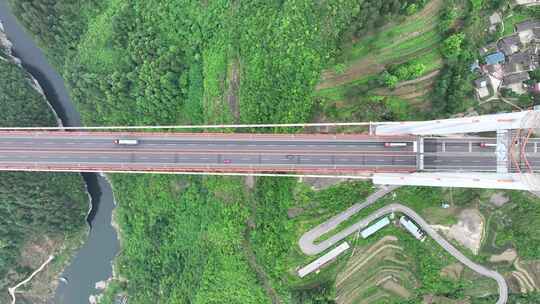 贵州清水河大桥航拍空镜视频素材模板下载