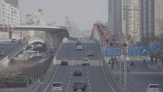 新年城市街道 过年热闹街道 街道灯笼