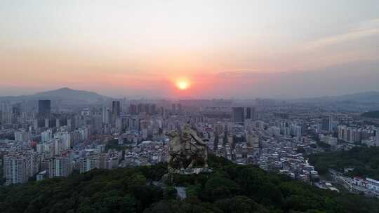 福建泉州日落航拍