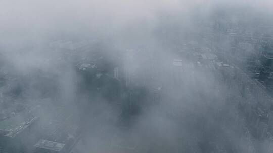 云层下的杭州余杭区未来科技城视频素材模板下载
