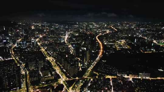 航拍城市夜景