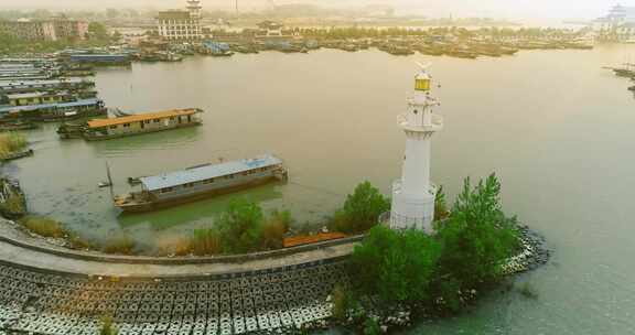 湖水航拍滩涂湿地 水运 水政漕运 水面养殖3