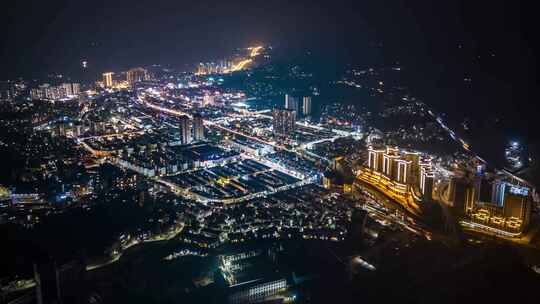 文山州富宁县城市夜景延时 富宁夜景