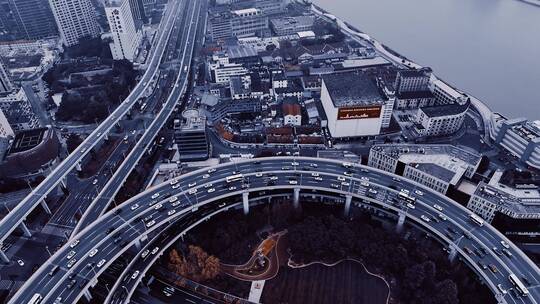 上海南浦大桥航拍空镜