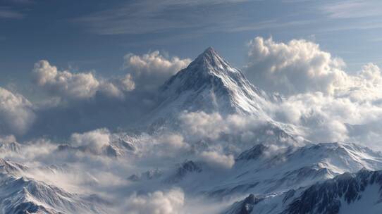 雪山云海壮丽风光