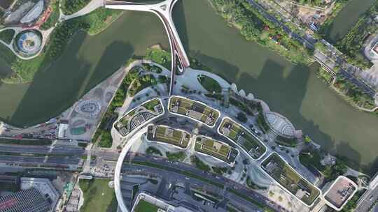 中国广东省广州市南沙区蕉门河聚星桥视频素材模板下载