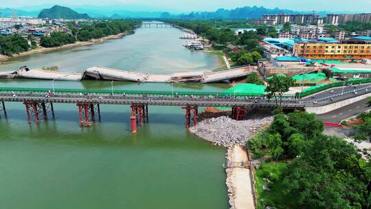 桂林净瓶山桥拆除爆破后