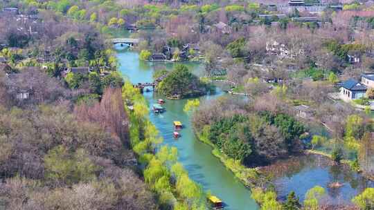 扬州市邗江区瘦西湖风景名胜区航拍江南水乡