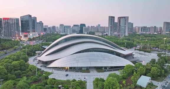 合肥大剧院 航拍天鹅湖大剧院